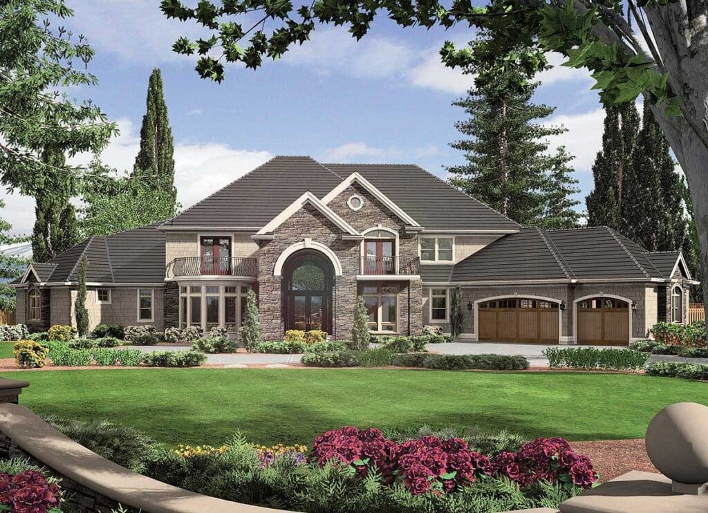 5-Bedroom 2-Story House with Outdoor Kitchen & Grand Interiors (Floor Plan)
