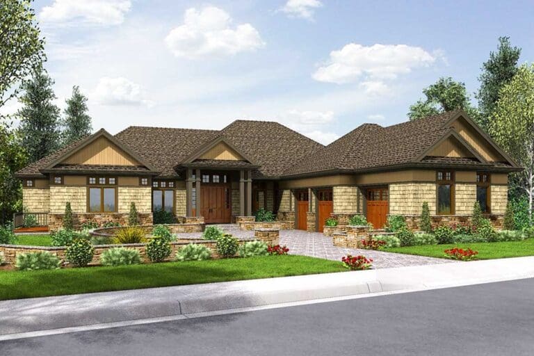 5-Bedroom 1-Story Mountain Ranch Home with Finished Basement Retreat (Floor Plan)