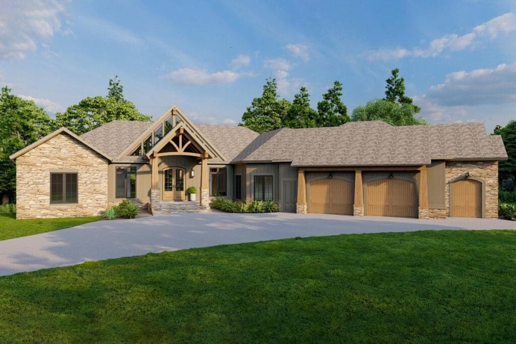 5-Bedroom 2-Story Modern Farmhouse With Bonus Room and Front-Entry Garage (Floor Plan)