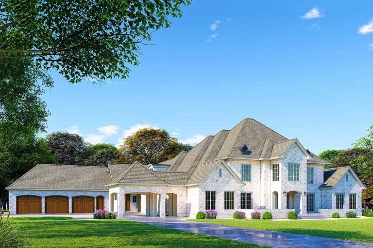 Two-Story 5-Bedroom European Home with Optional Game Room (Floor Plan)