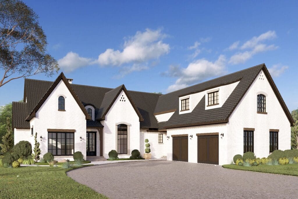 4-Bedroom 2-Story European Modern Farmhouse With Courtyard Entry Garage and Bonus Room (Floor Plan)