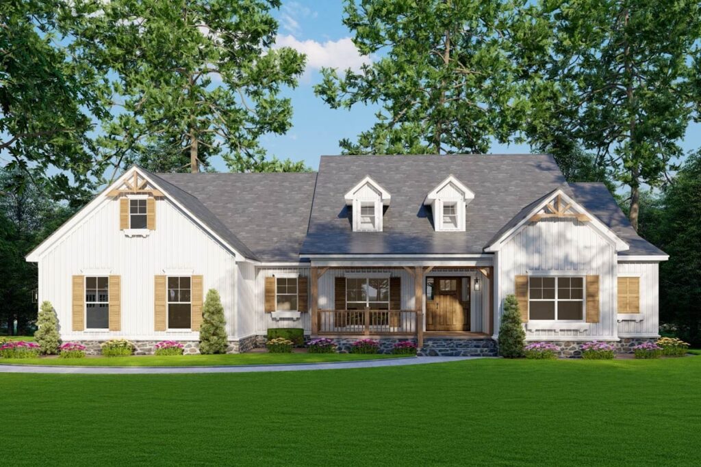 4-Bedroom 1-Story Modern Farmhouse with Lower Level Game Room (Floor Plan)