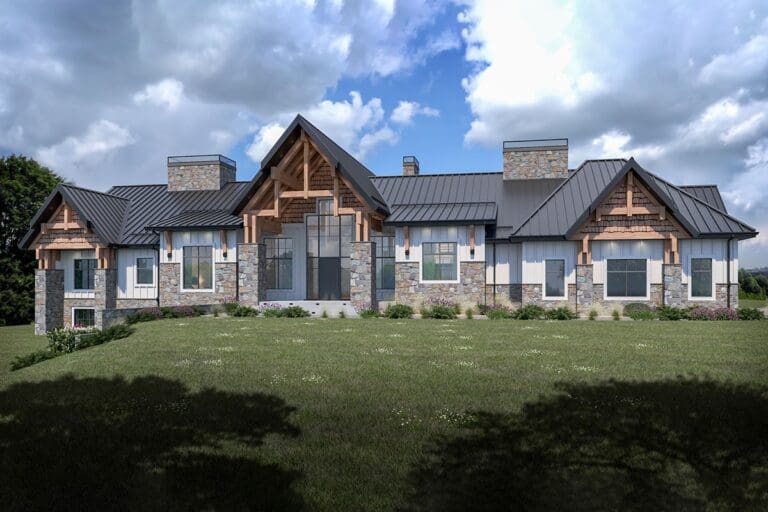 1-Story 5-Bedroom Mountain Ranch Home with Ski Room (Floor Plan)
