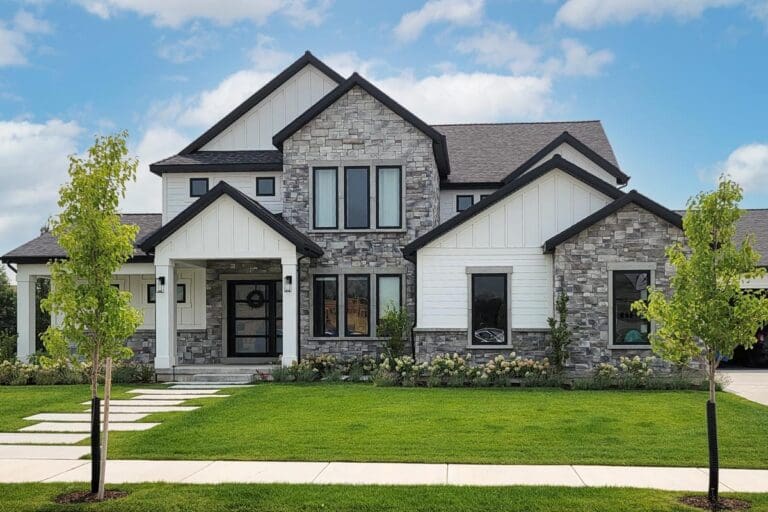 5-Bedroom 2-Story Modern Farmhouse With Optional 9-Bed Layout and 4-Car Courtyard Garage (Floor Plan)