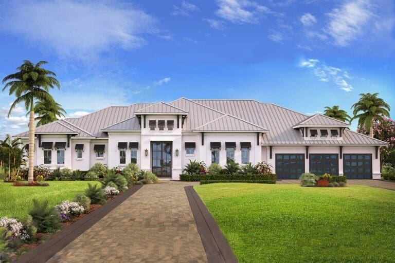 4-Bedroom 1-Story Coastal Contemporary Home with Expansive Covered Lanai (Floor Plan)