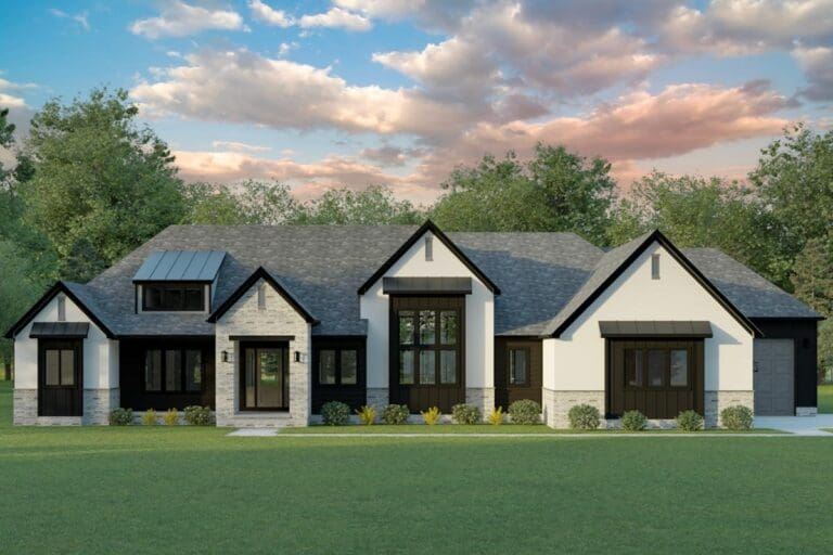 4-Bedroom 1-Story Modern Farmhouse With RV Garage and Optional Lower Level (Floor Plan)
