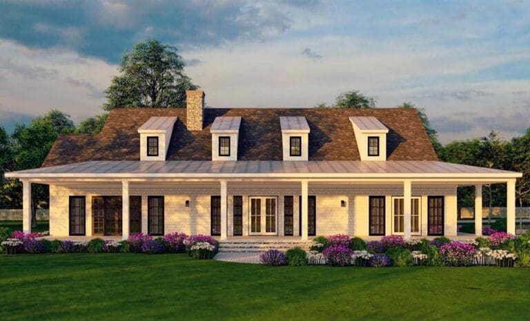 Spacious 1-Story 4 Bedroom Farmhouse Style With Optional Fourth Bath and Media Bonus (Floor Plan)