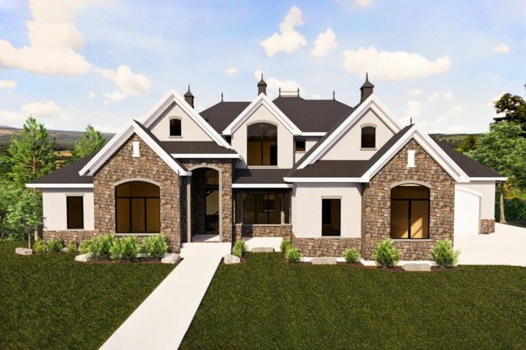 7-Bedroom 2-Story Modern Farmhouse With Finished Basement & 5-Car Garage (Floor Plan)