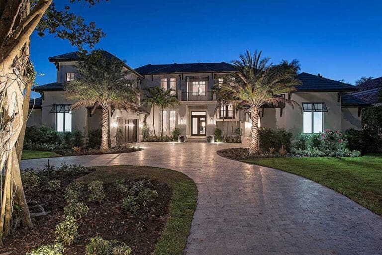 6-Bedroom 2-Story Luxury Estate With Balcony Views & 3-Car Courtyard Garage (Floor Plan)