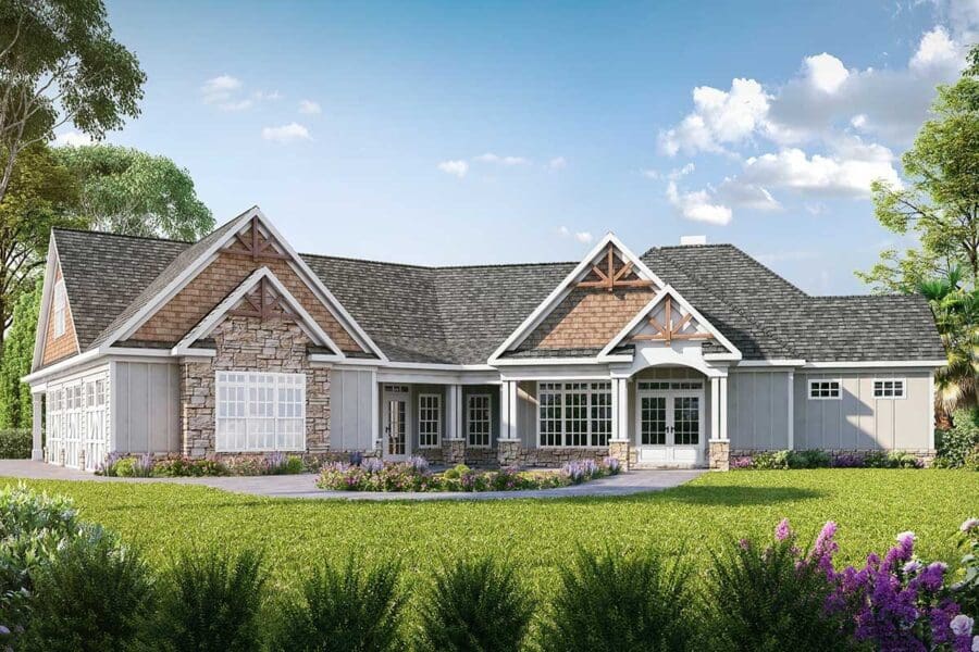 4-Bedroom 2-Story Multi-Generational Craftsman House with 2-Master ...