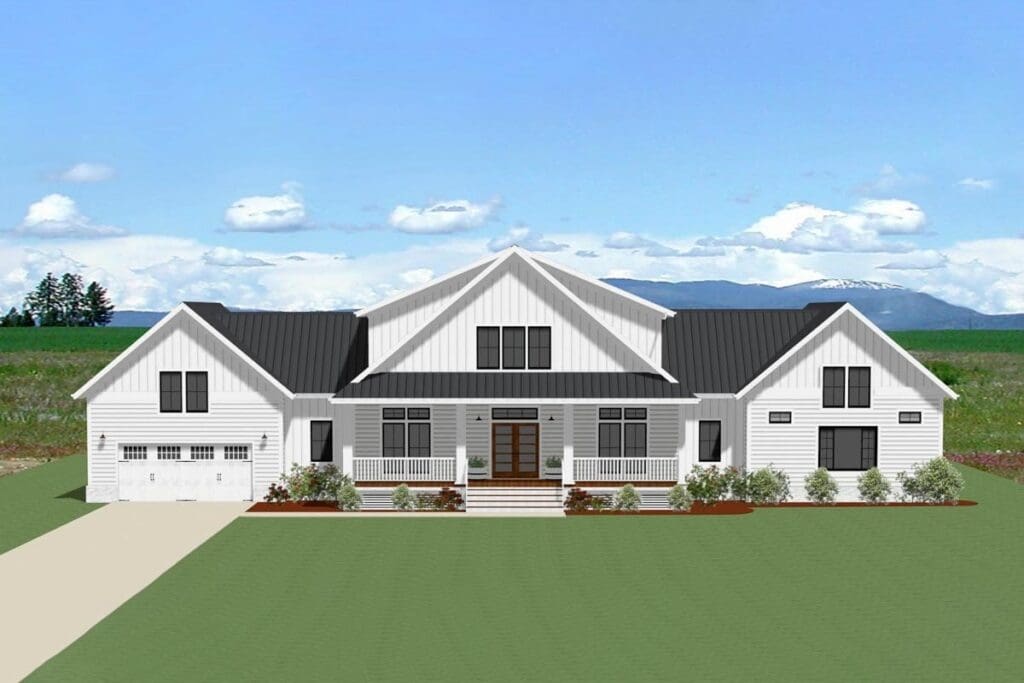 4-Bedroom 2-Story New American Farmhouse with Upstairs Loft/Media Room (Floor Plan)