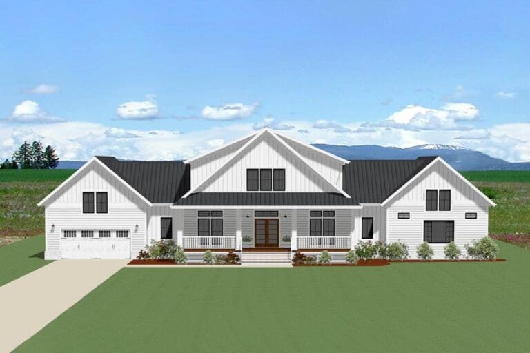 4-Bedroom 2-Story New American Farmhouse with Upstairs Loft/Media Room (Floor Plan)
