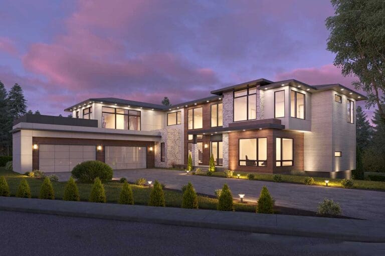 5-Bedroom 3-Story Contemporary Estate With Courtyard Entry & Weatherdeck Charm (Floor Plan)