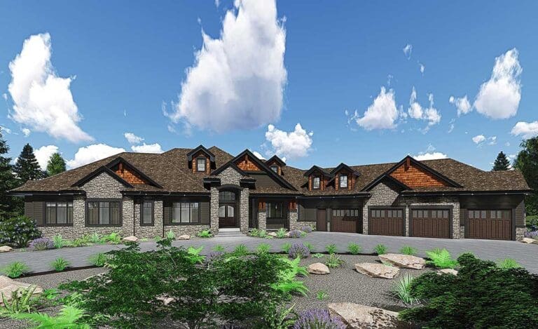 7-Bedroom 1-Story Mountain House with Home Theater & Game Room (Floor Plan)