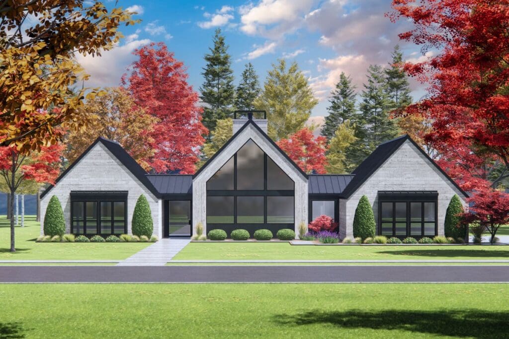 4-Bedroom 1-Story Contemporary New Zealand-Style House with Outdoor Living Space (Floor Plan)