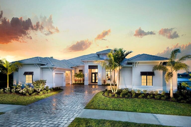 4-Bedroom 1-Story Luxury Farmhouse With 3-Car Courtyard Garage and Outdoor Living Galore (Floor Plan)