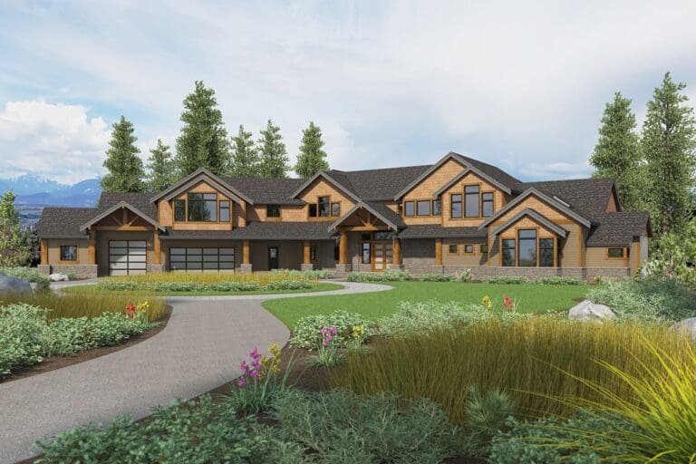 4-Bedroom 2-Story Mountain House with Indoor Outdoor Living (Floor Plan)