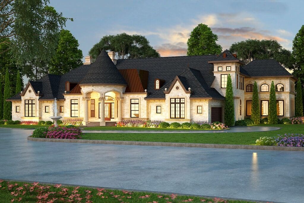 5-Bedroom 2-Story Modern Farmhouse With 4-Car Side Garage and Bonus Loft (Floor Plan)