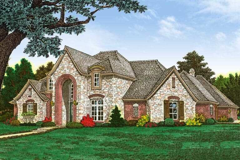 4-Bedroom 2-Story European House with Game Room (Floor Plan)