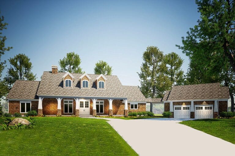 5-Bedroom 2-Story Modern Farmhouse With Finished Lower Level & Spacious Porches (Floor Plan)