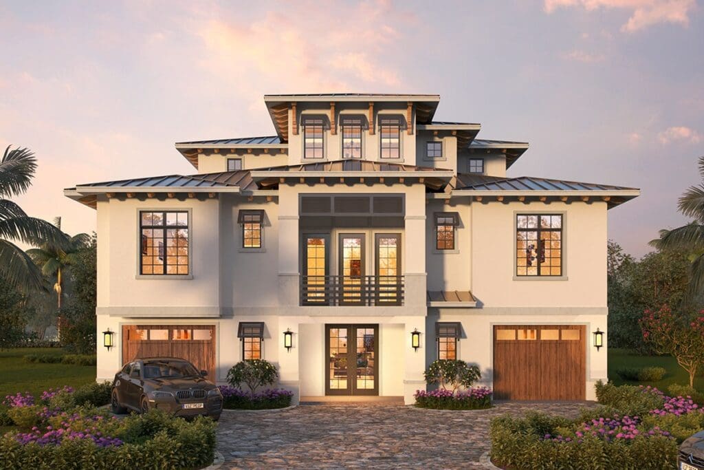 3-Bedroom 2-Story Modern Home With Expansive Lanai & Drive-Under 4-Car Garage (Floor Plan)