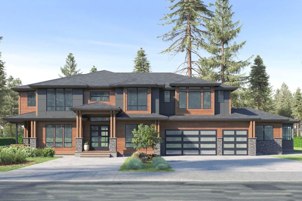7-Bedroom Two-Story Northwest Craftsman House with Multi-generational Apartment (Floor Plan)