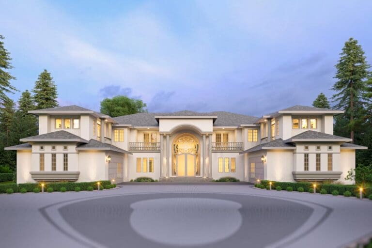 7-Bedroom 2-Story Mediterranean Home with Office and Party Room (Floor Plan)