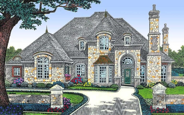 4-Bedroom 2-Story Luxury Farmhouse With Open Layout and Spacious Upstairs Game Room (Floor Plan)