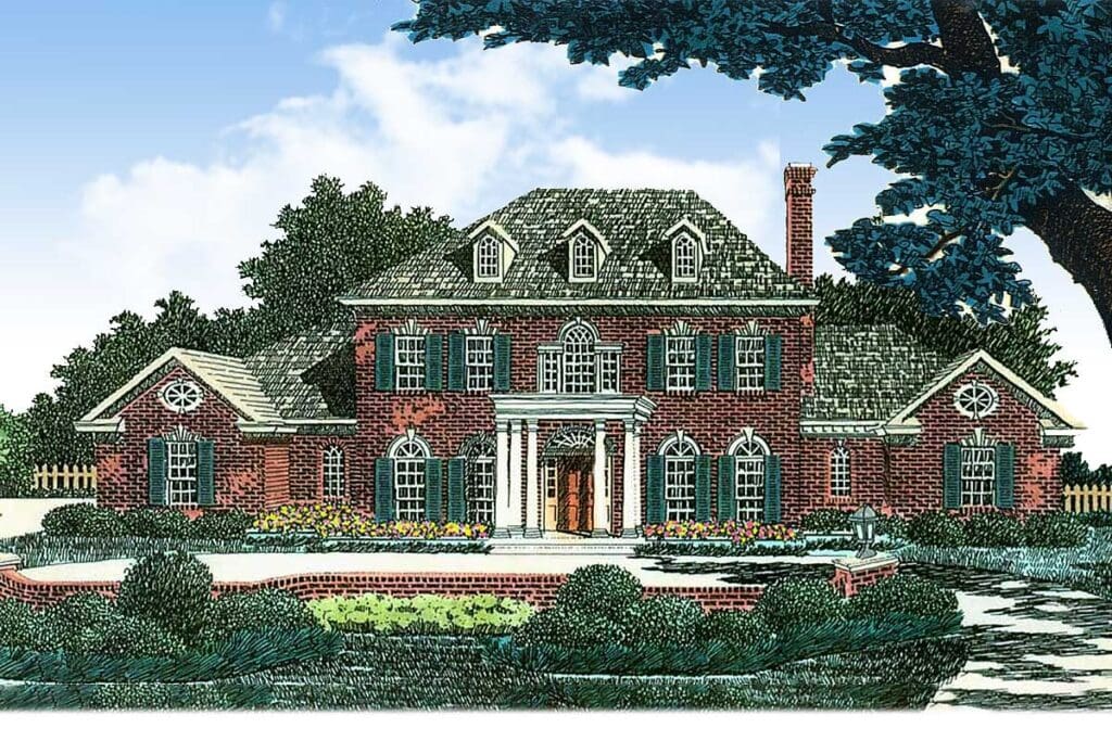 4-Bedroom 2-Story Farmhouse Plan With 3-Car Side Entry Garage and Outdoor Living Space (Floor Plan)