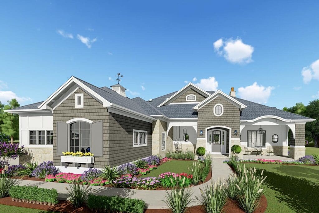 Spacious Modern Farmhouse With 3,433 Sq. Ft. Main Floor, Up to 4 Beds & Multiple Garage Entries (Floor Plan)