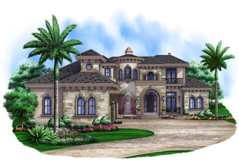 5-Bedroom 2-Story Modern Farmhouse With Expansive Lanai and Courtyard Entry (Floor Plan)