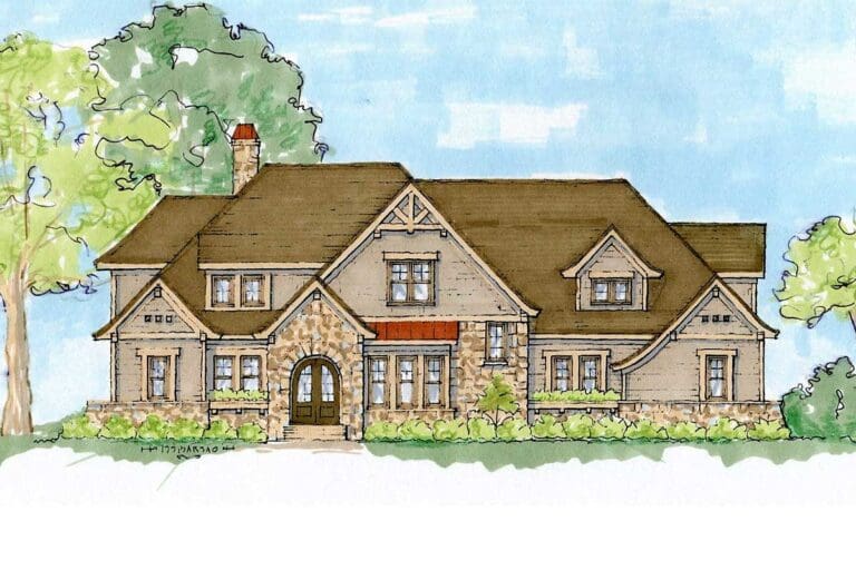 5-Bedroom 2-Story Modern Farmhouse With Spacious Screened Porch & Side Garage (Floor Plan)