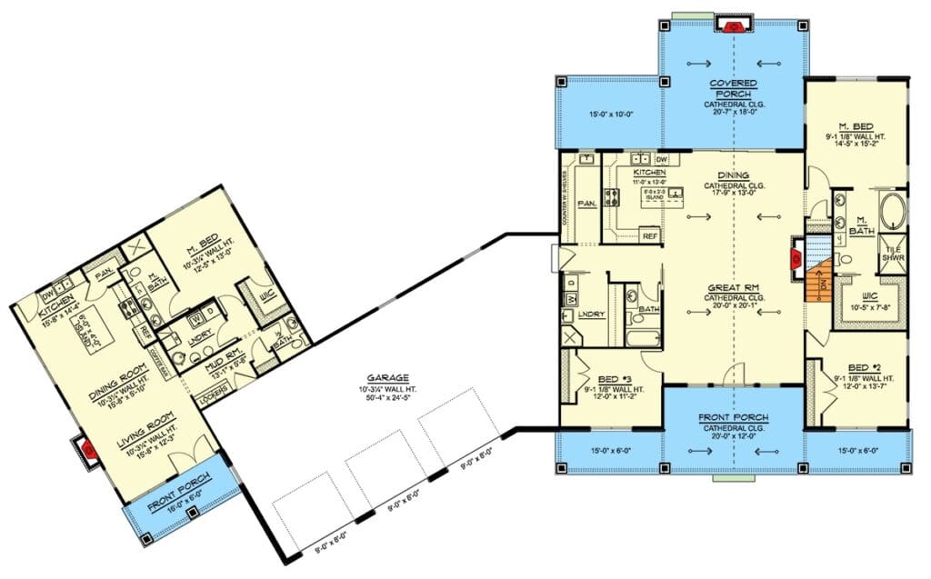 4-Bedroom Farmhouse With Courtyard Garage & Private Apartment (Floor Plan)