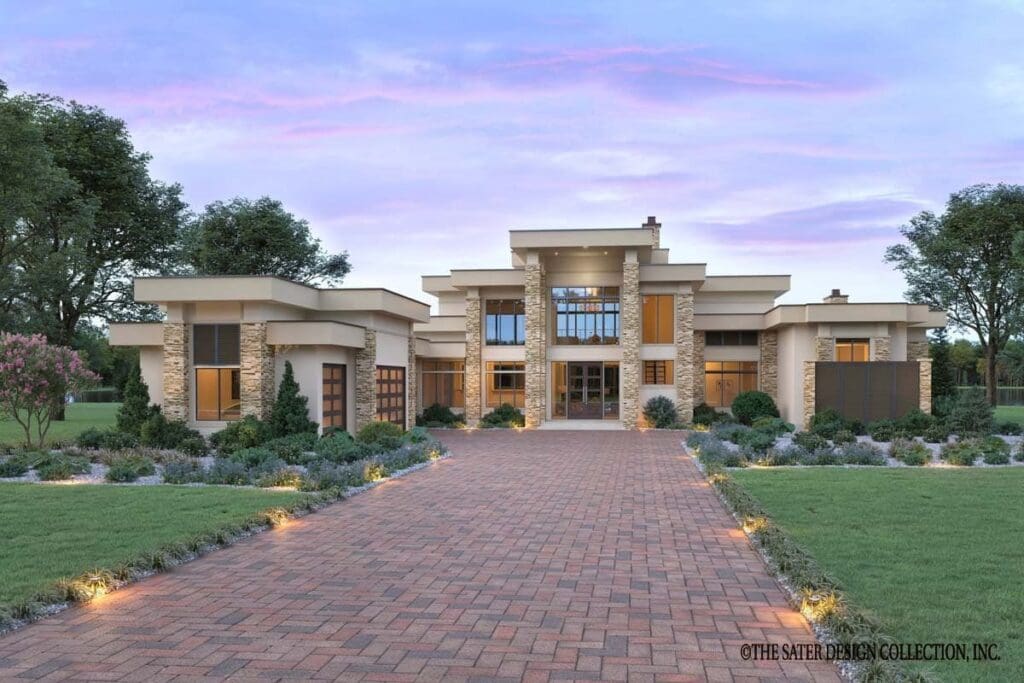 4-Bedroom 2-Story Modern Coastal House with Outdoor Fireplace (Floor Plan)