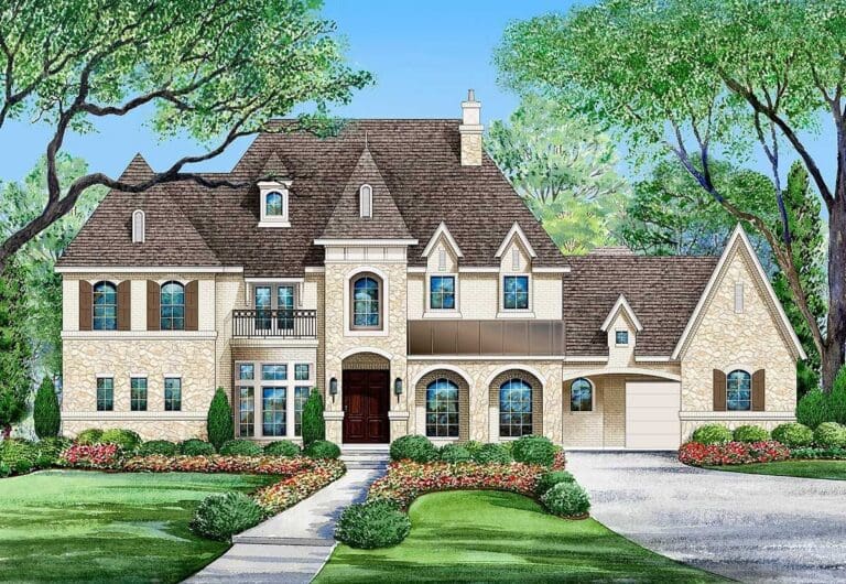 6-Bedroom Two-Story House with Bonus Upstairs Space (Floor Plan)