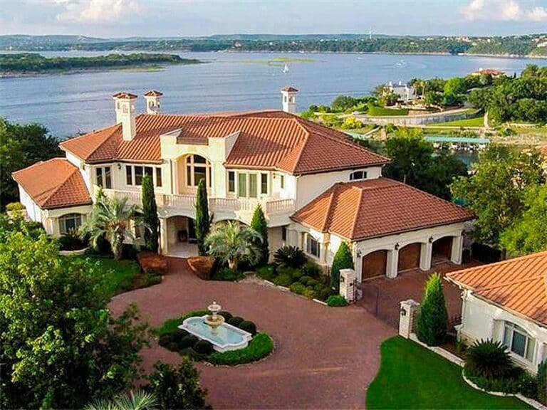 6-Bedroom 2-Story Modern Farmhouse With 5-Car Courtyard Garage (Floor Plan)