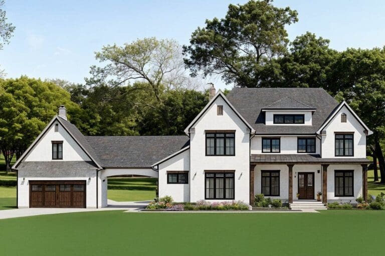 5-Bedroom 2-Story Modern Farmhouse With Expansive Outdoor Living & Workshop (Floor Plan)