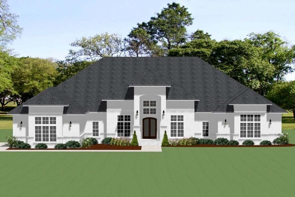 5-Bedroom 1-Story Modern Farmhouse With Spacious Covered Patio (Floor Plan)