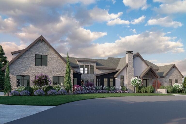 4-Bedroom Two-Story Contemporary Farmhouse with Lower Level Sport Court (Floor Plan)