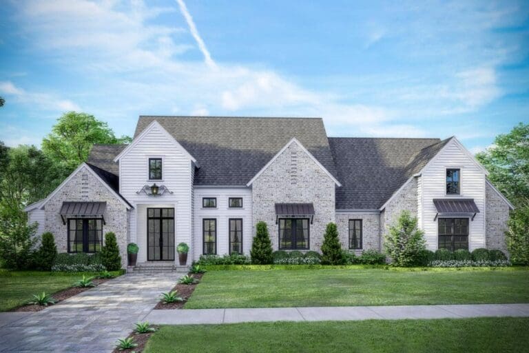 4-Bedroom 1-Story Farmhouse with Open Layout and Outdoor Living (Floor Plan)