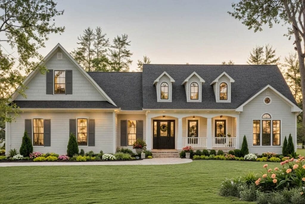 One-Story 3-Bedroom Country Modern Farmhouse with Unfinished Bonus Room (Floor Plan)