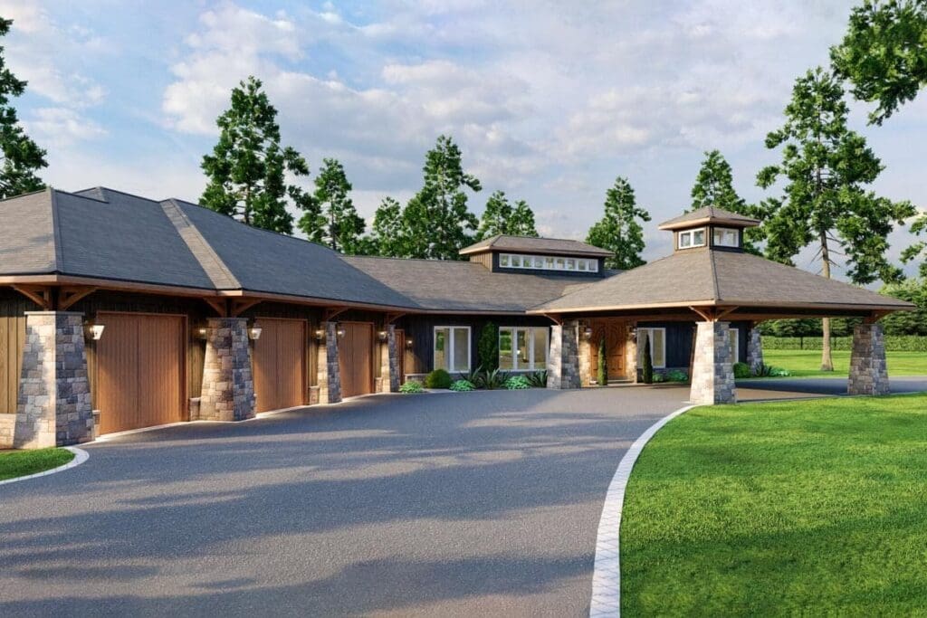 4-Bedroom 1-Story House with Large Pool Room (Floor Plan)