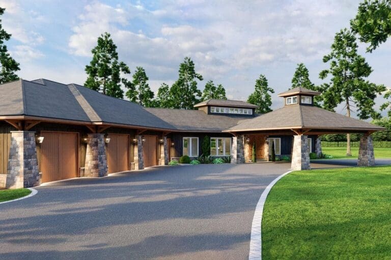 4-Bedroom 1-Story House with Large Pool Room (Floor Plan)