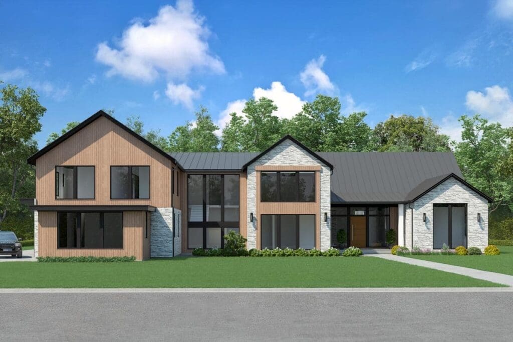 6-Bedroom 2-Story Contemporary Farmhouse with Optionally Finished Basement (Floor Plan)