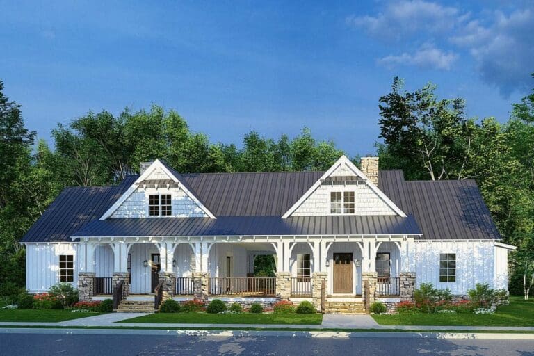 8-Bedroom 2-Story Luxury Farmhouse With Extra Storage (Floor Plan)