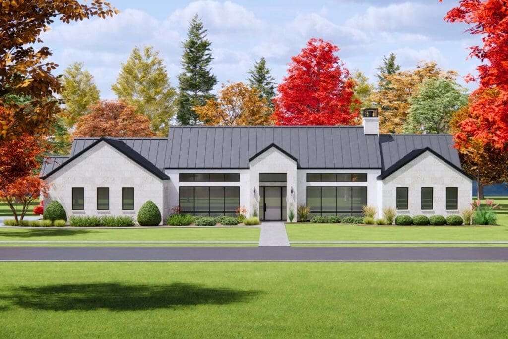 4-Bedroom 1-Story Modern Farmhouse with Spacious Outdoor Living (Floor Plan)