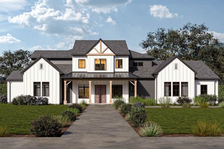 5-Bedroom 2-Story Modern Farmhouse with Expansive Living Spaces (Floor Plan)