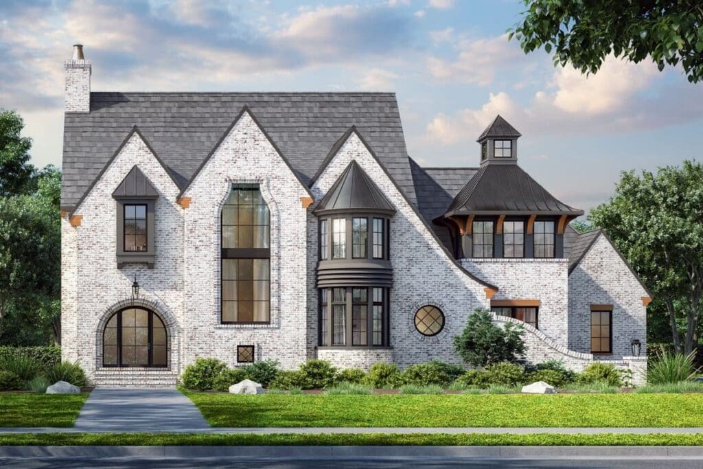 Elegant 5-Bedroom 2-Story Modern Farmhouse With Rear Porch and Bonus Room (Floor Plan)