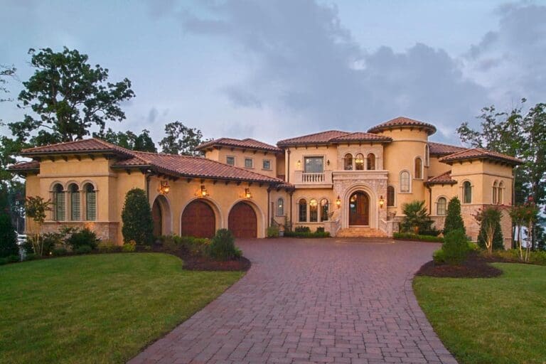 Luxurious 5-Bedroom 2-Story French Country Manor with Courtyard Entry and Open-Concept Living (Floor Plan)