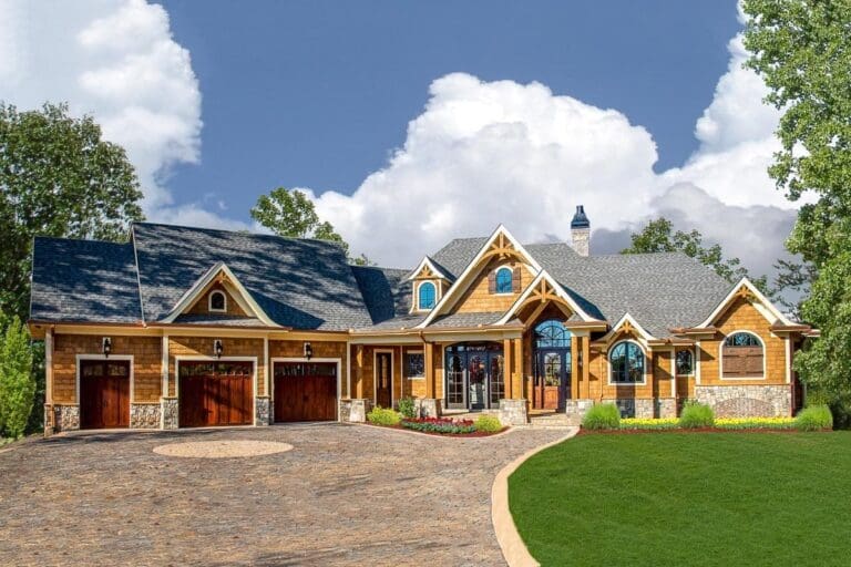 5-Bedroom 2-Story Mountain Craftsman Home with Front-Facing Garage (Floor Plan)